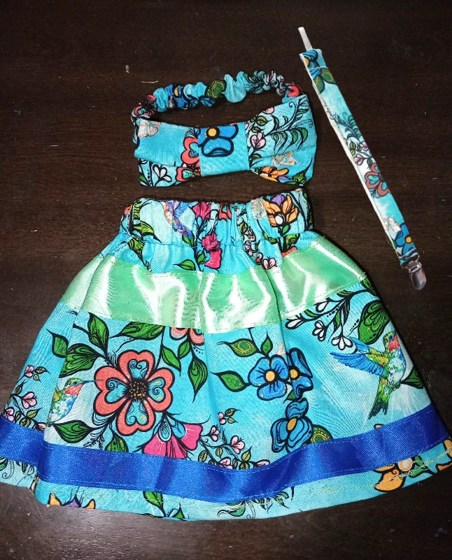 0-3 month ribbon skirt  & Headband Set with Pacifier Clip
