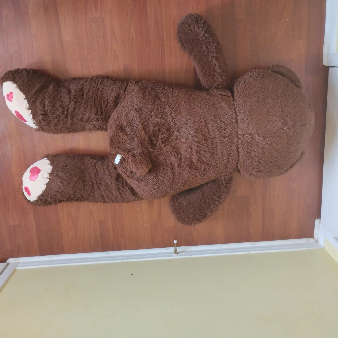 Large Brown Teddy Bear with Red Hearts - photo 2