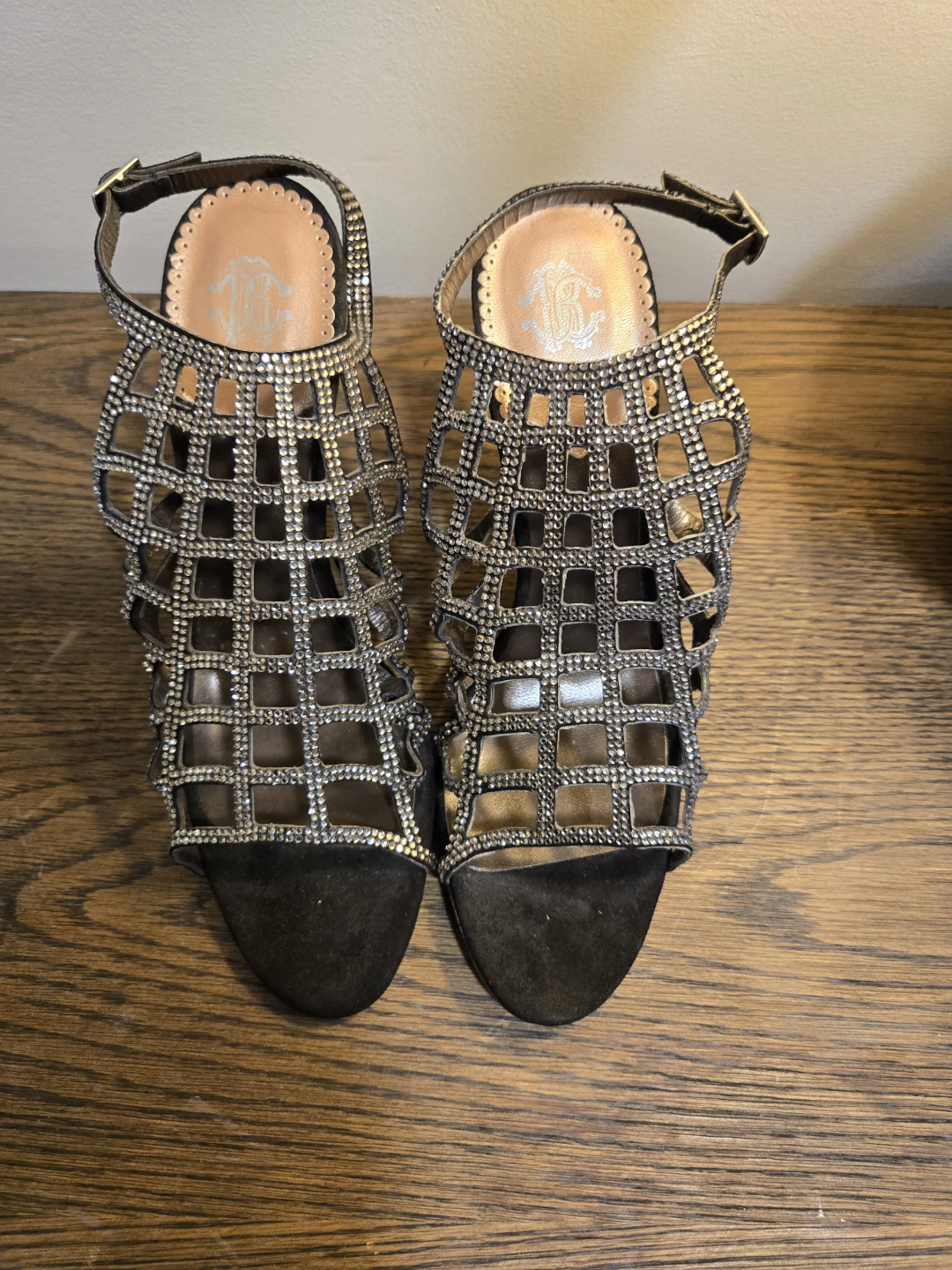 Roberto Cavalli Embellished Strappy Heels
