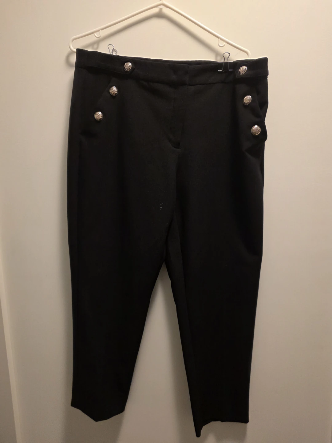 Laura Petites Black Button Detail Pants