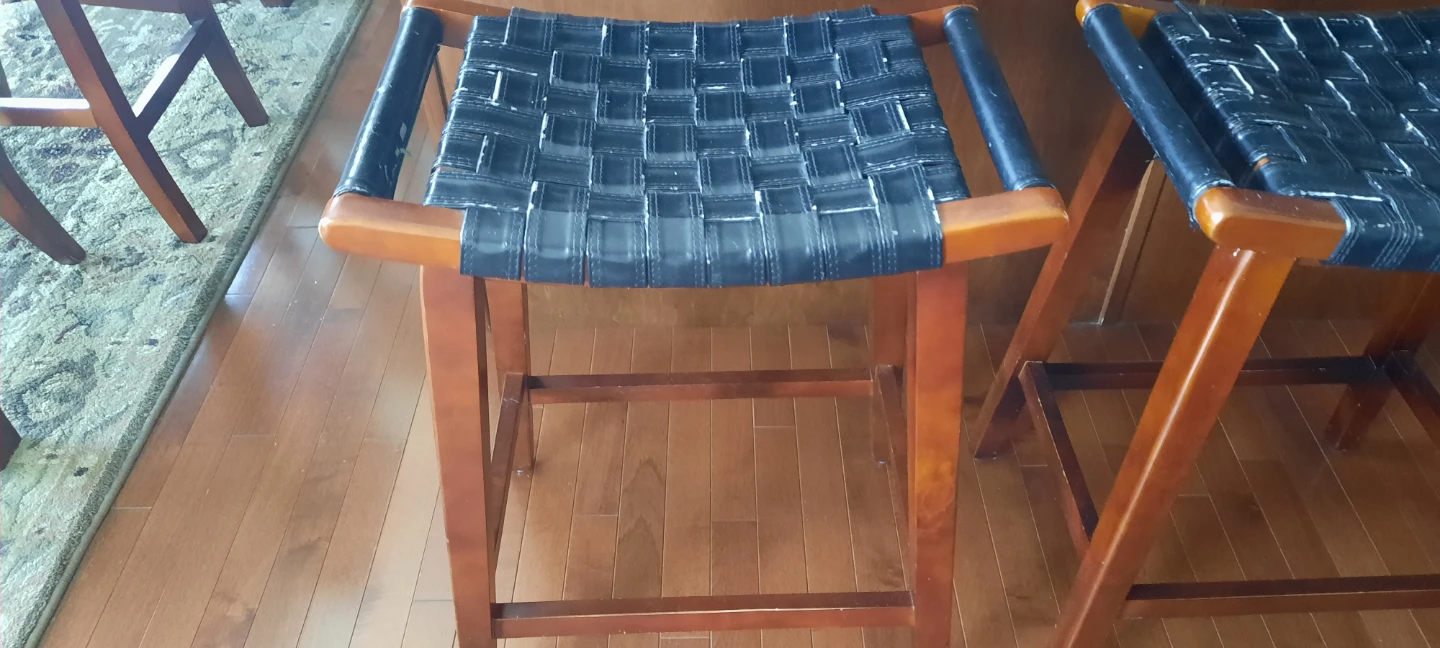 Pier 1  Set of 3 Black Woven Bar Stools - photo 2