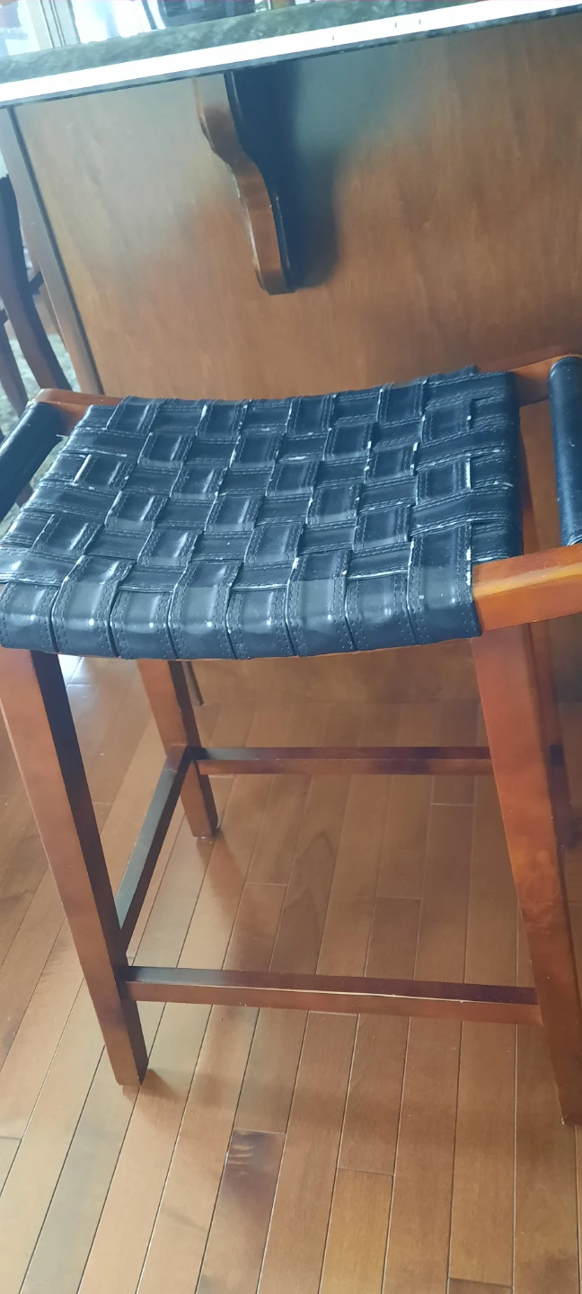 Pier 1  Set of 3 Black Woven Bar Stools - photo 4