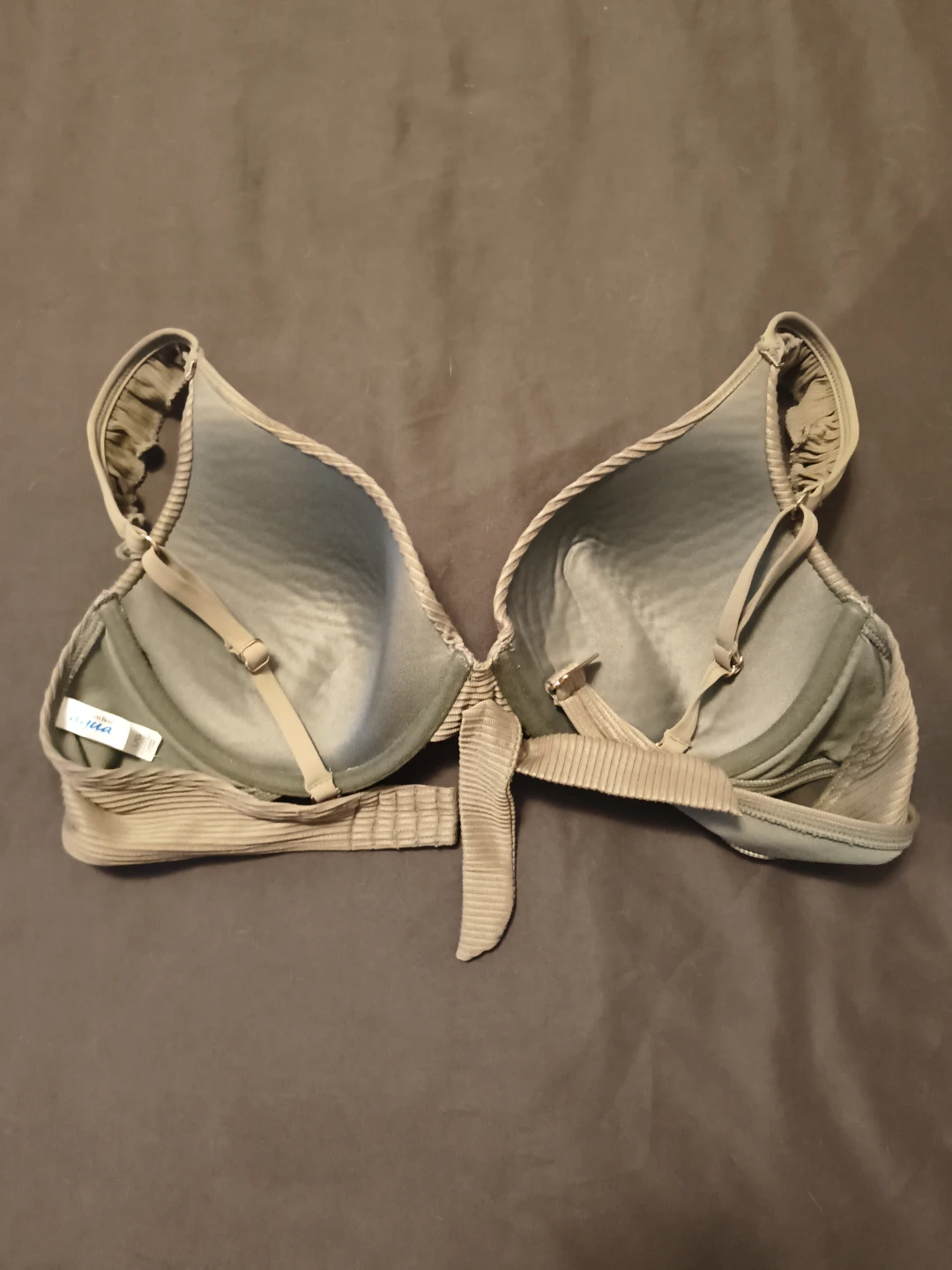 Ribbed Bikini Top with Ruffle Straps - photo 2