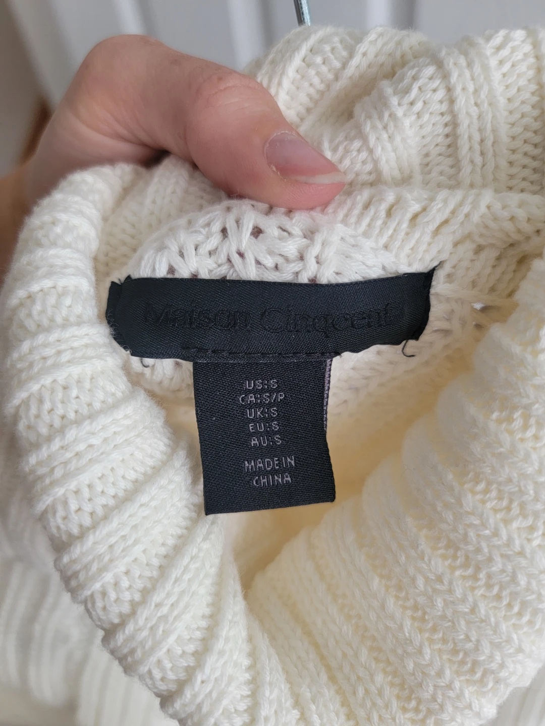 Maison Vincent Cowl Neck Sweater - Cream - Size S - photo 3