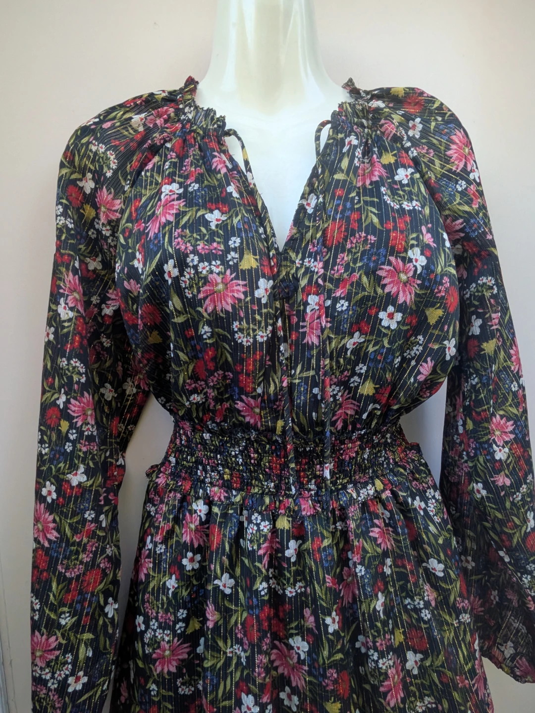 Women's Floral Print Smocked Waist Dress sz MEDIUM - photo 4
