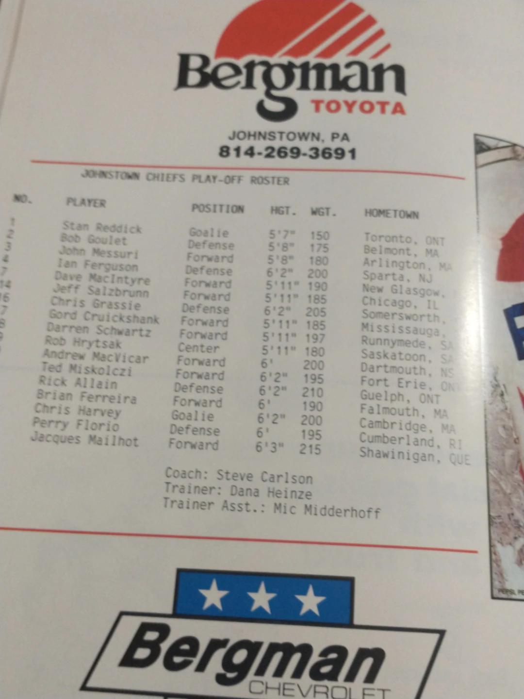 1990-1991 ECHL Johnstown Jets 50th Anniversary Playoff Program - photo 3