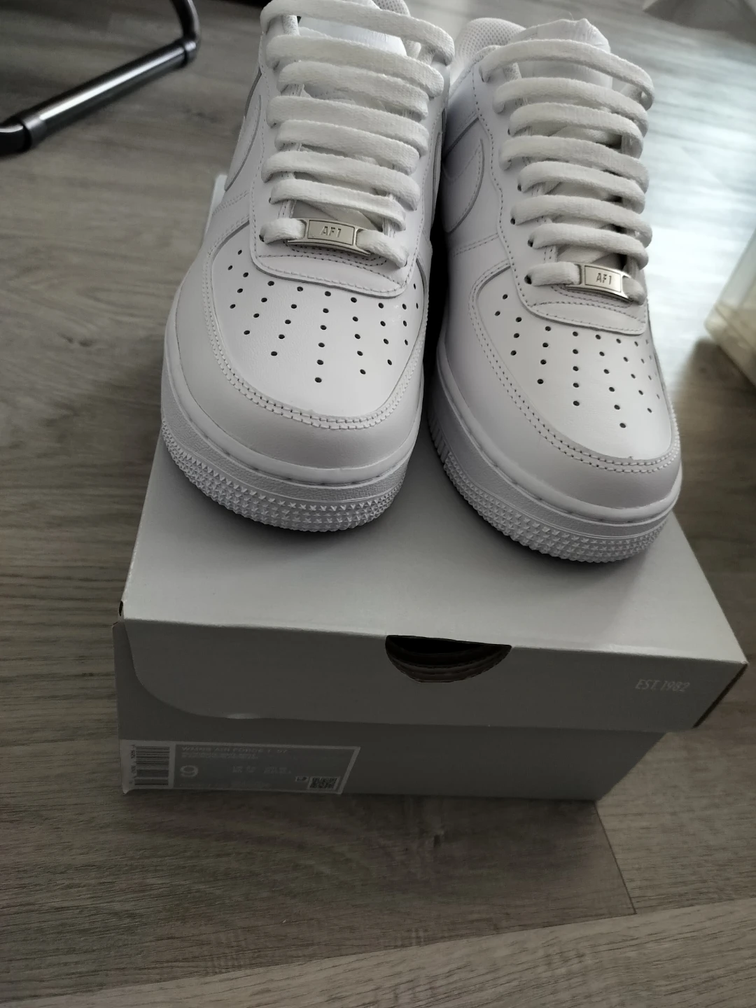 Woman's Size 9 Nike Air Force 1 White Leather Sneakers