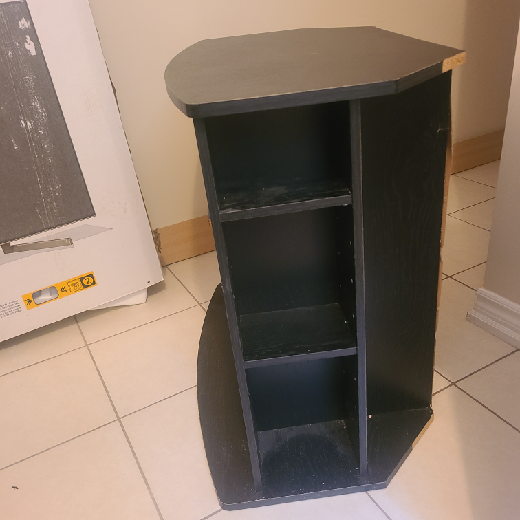 Black TV Stand with Shelves - photo 2