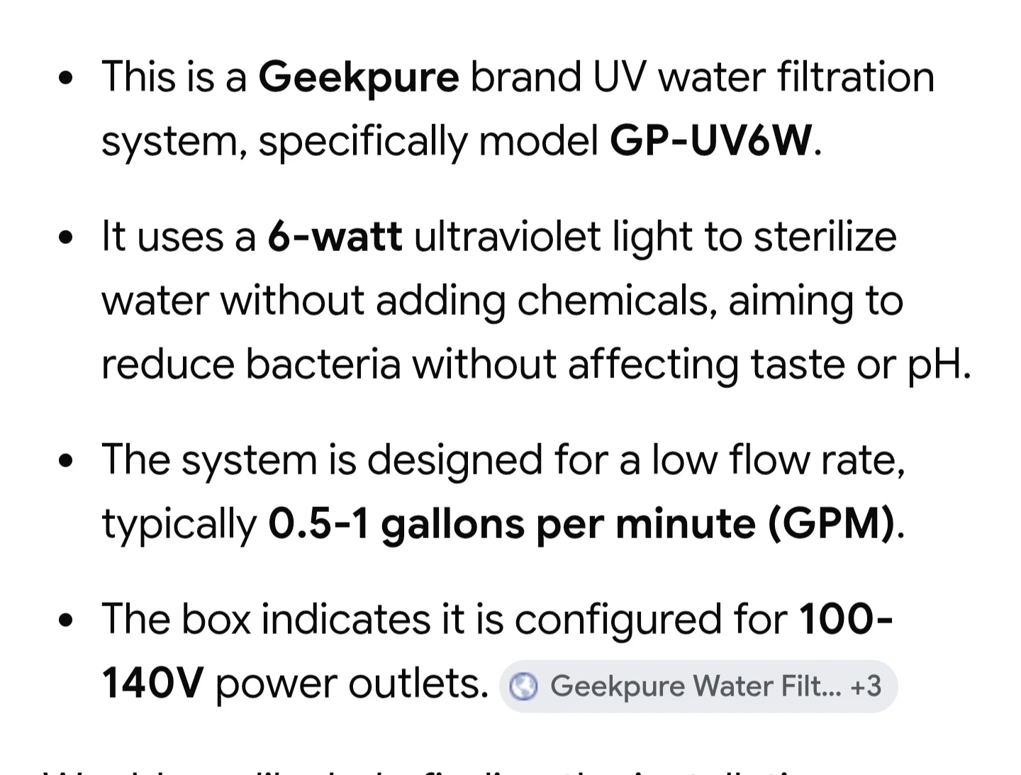 Geekpure GP-UV6W UV Water Filter System - photo 4