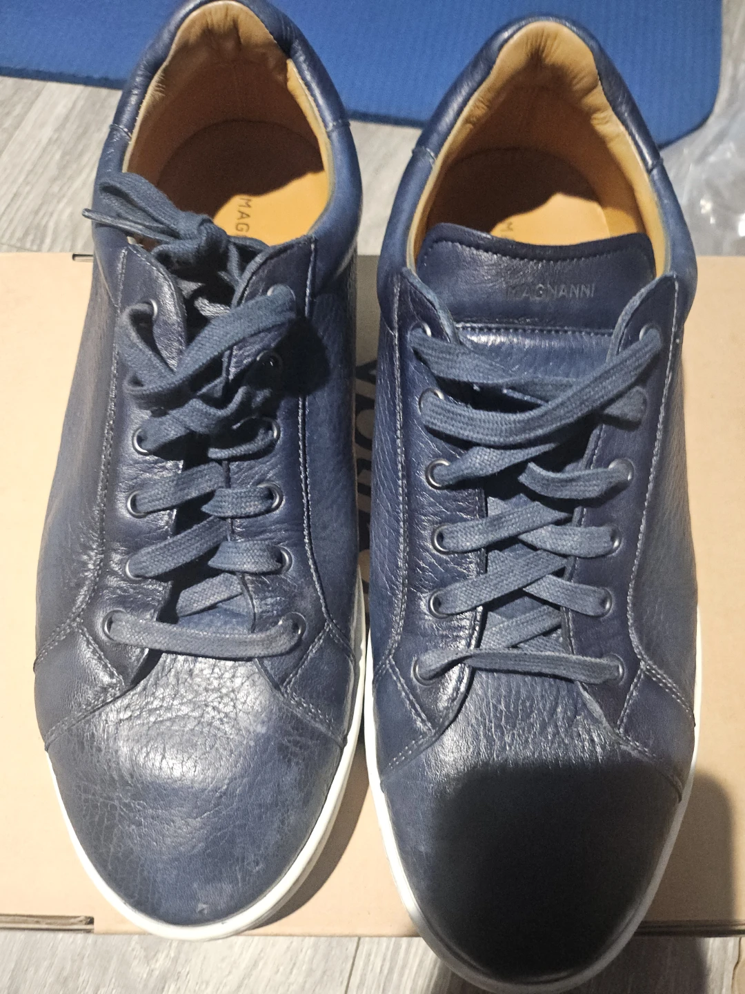 Magnanni Leather Sneakers Size 11 Navy - photo 3