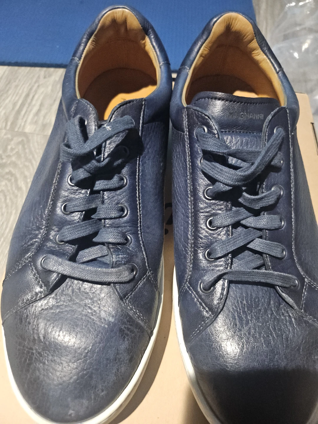 Magnanni Leather Sneakers Size 11 Navy - photo 4
