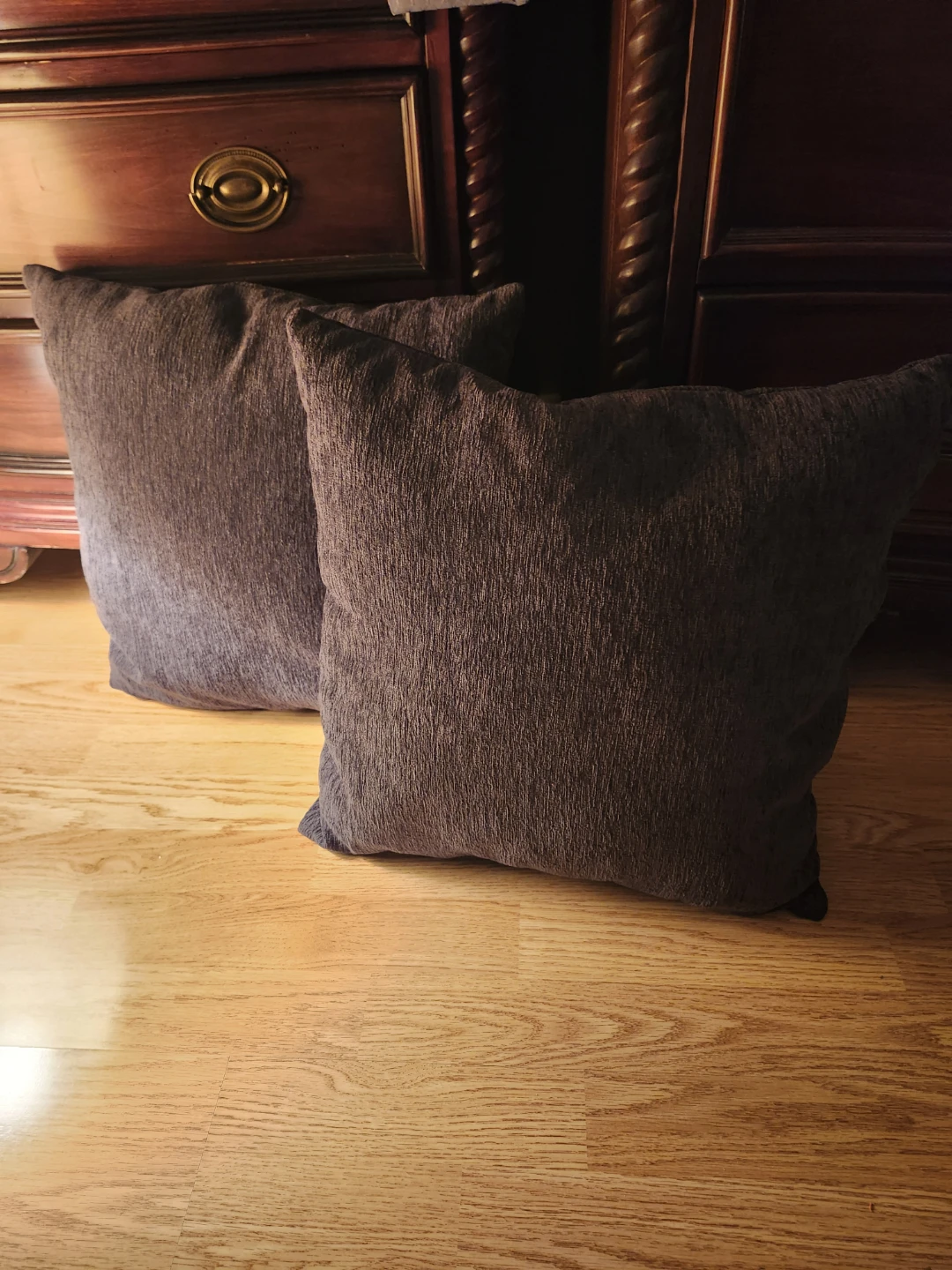 Two dark grey throw pillows - photo 2