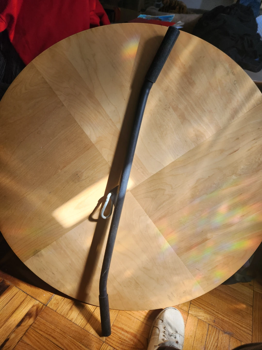 Curved Bar Attachment with Carabiner, workout machine, part