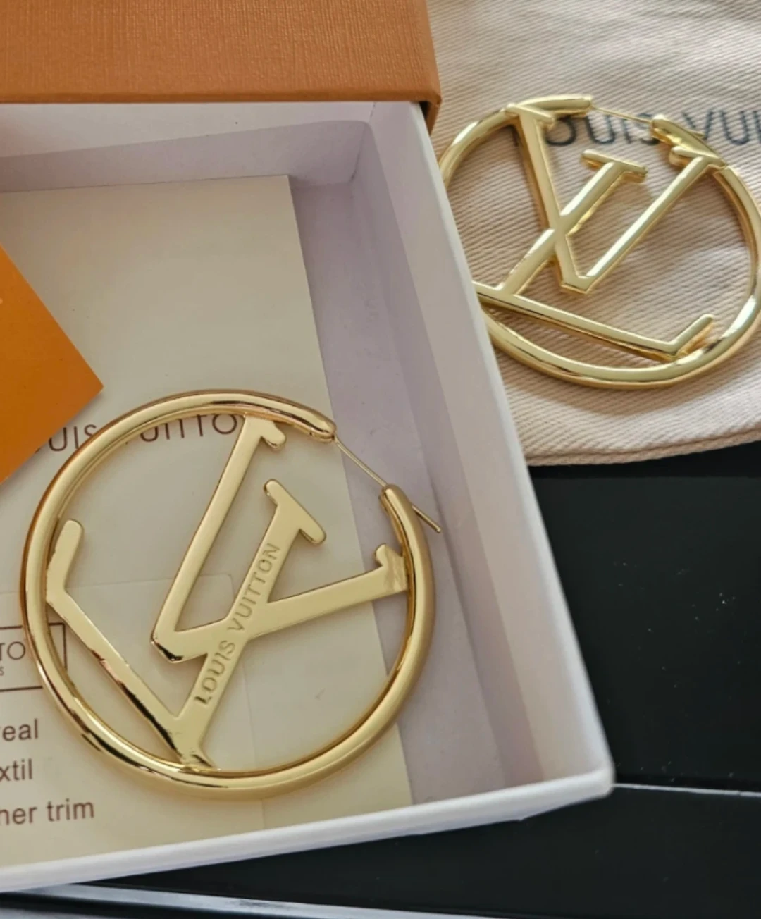 Louis Vuitton Gold Tone Hoop Earrings - photo 2