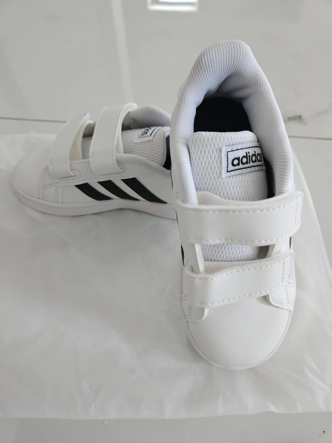 Adidas Grand Court Shoes - Toddler Size 5 - White/Black