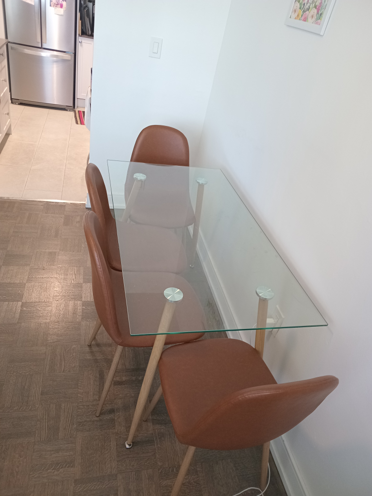 Glass Top Dining Table with 4 Chairs - photo 2