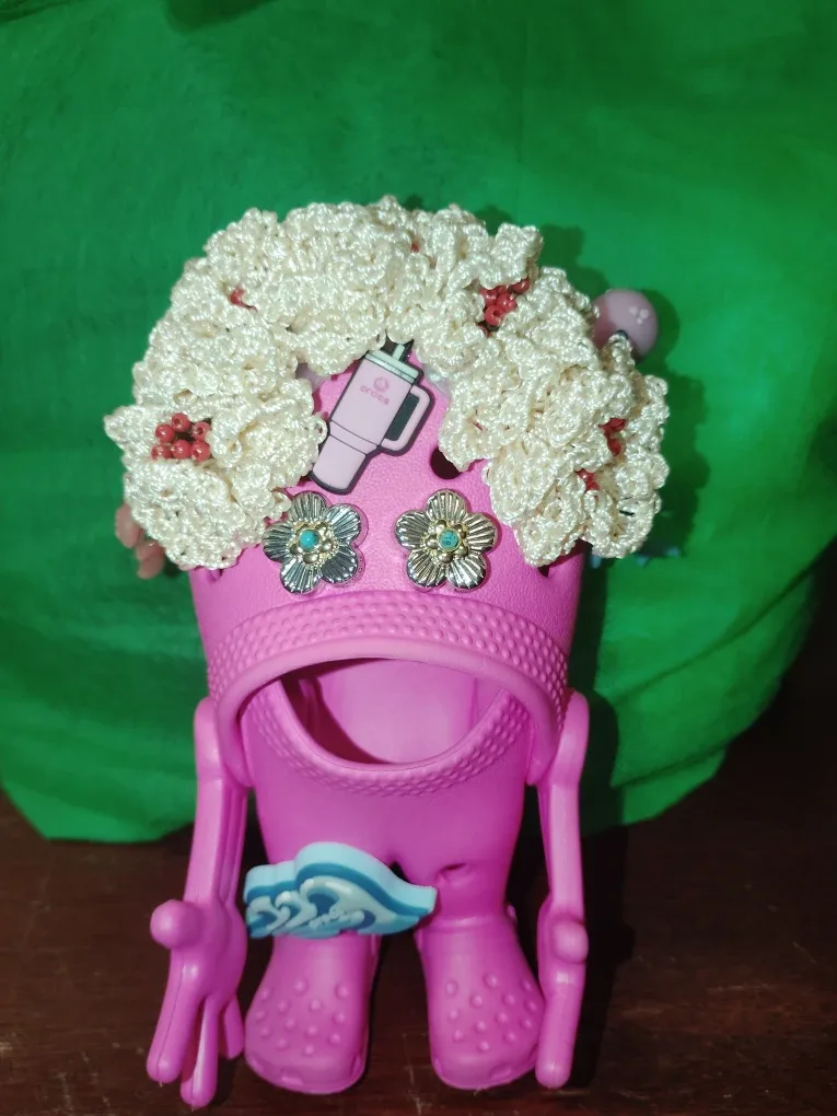 Pink Crocs Doll  with Jibbitz and Crochet Detail - photo 3