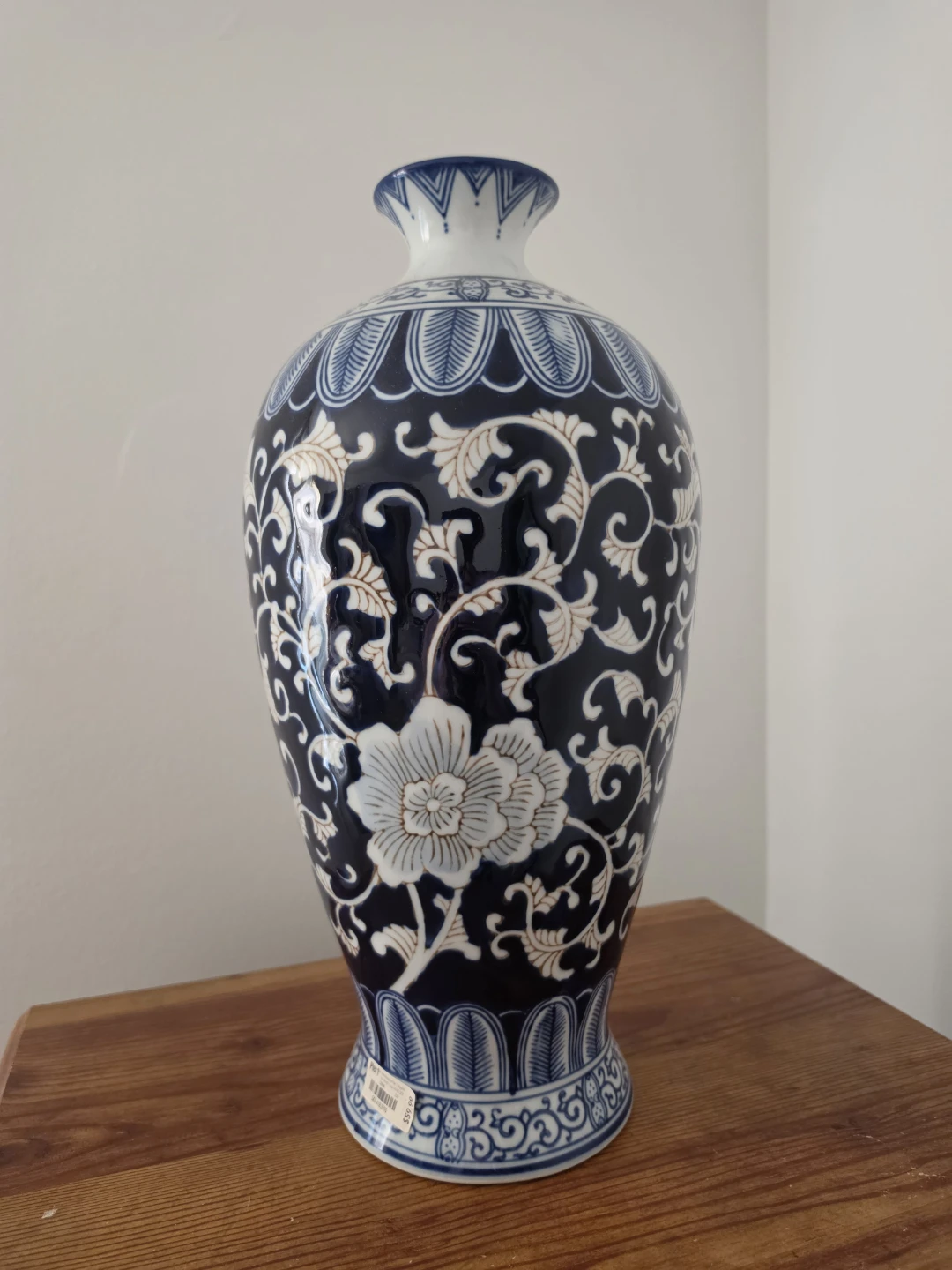 Blue and White Floral Ceramic Vase - photo 2
