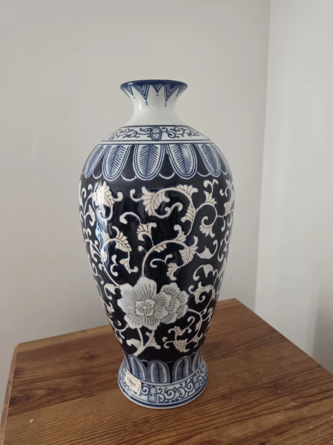 Blue and White Floral Ceramic Vase - photo 3