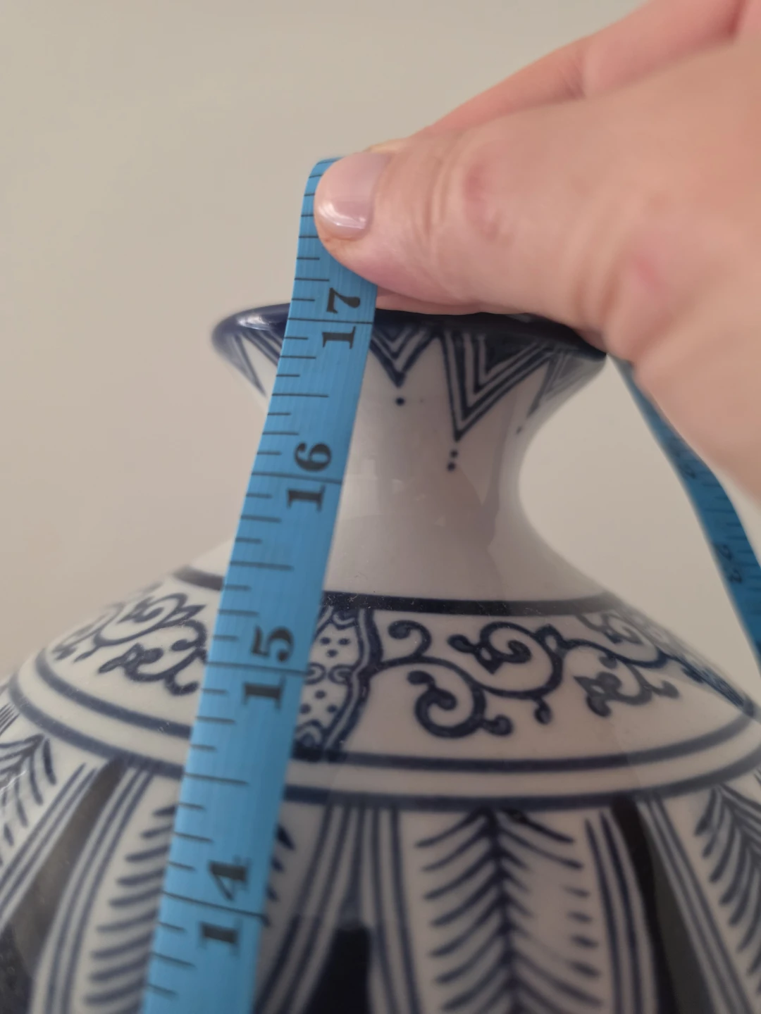 Blue and White Floral Ceramic Vase - photo 4