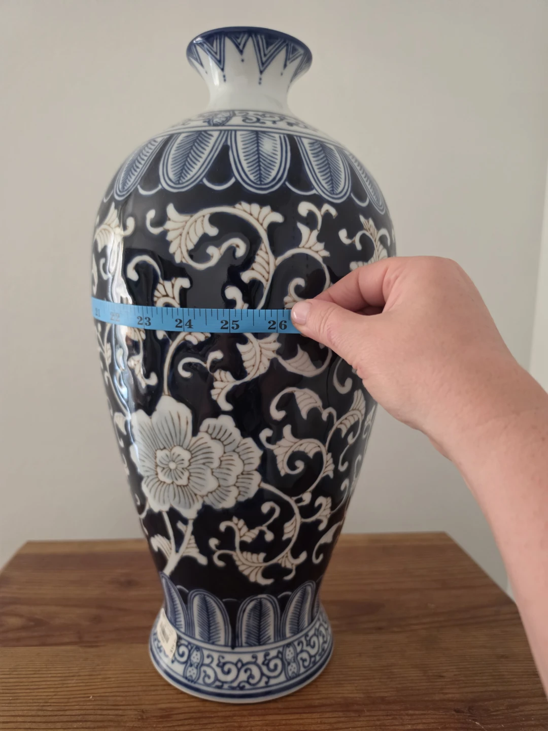 Blue and White Floral Ceramic Vase - photo 5