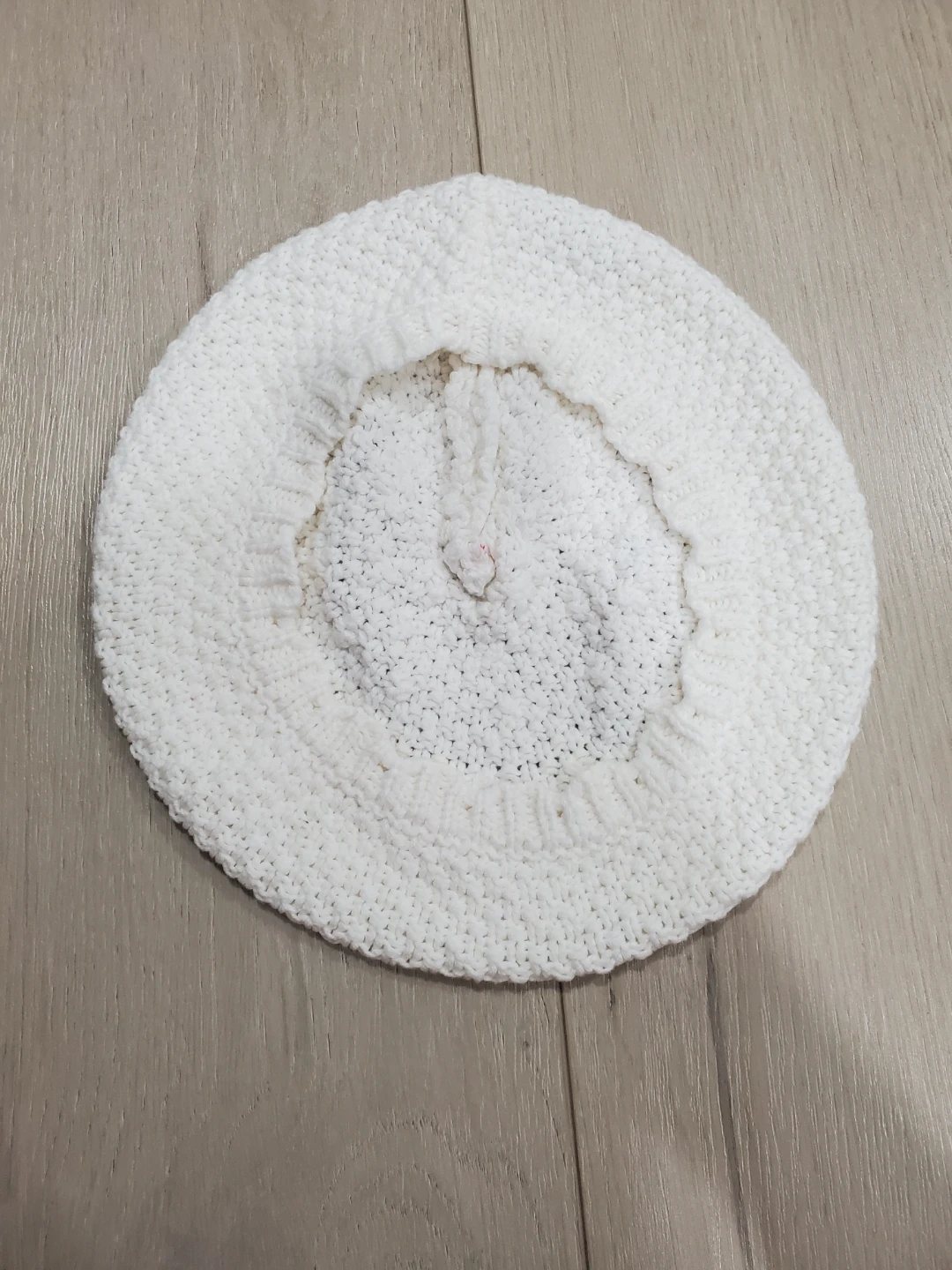 Girls White Knitted Beret Hat Size 4T - photo 3