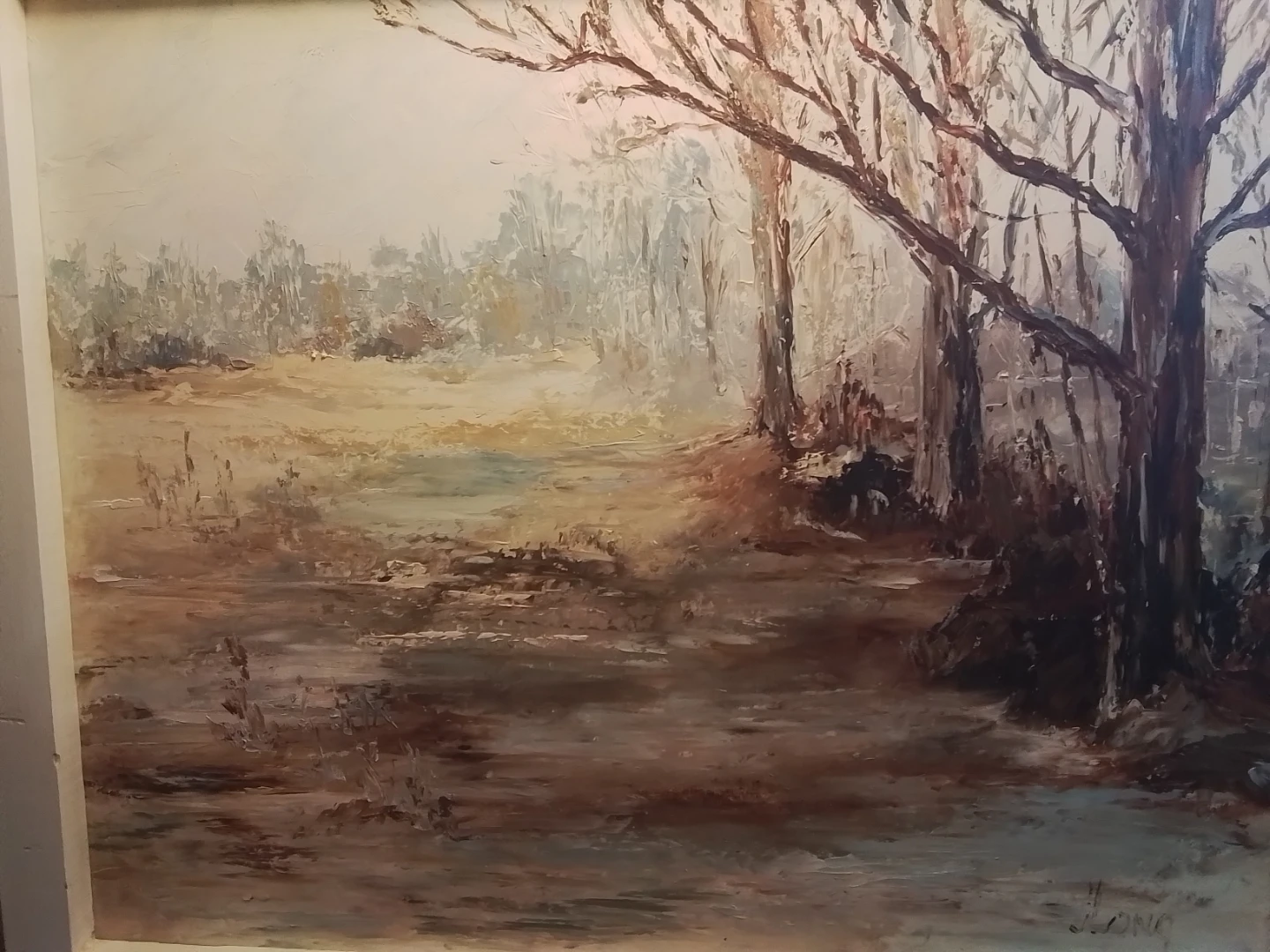 Oil Painting of Winter Forest Landscape by Long - photo 3