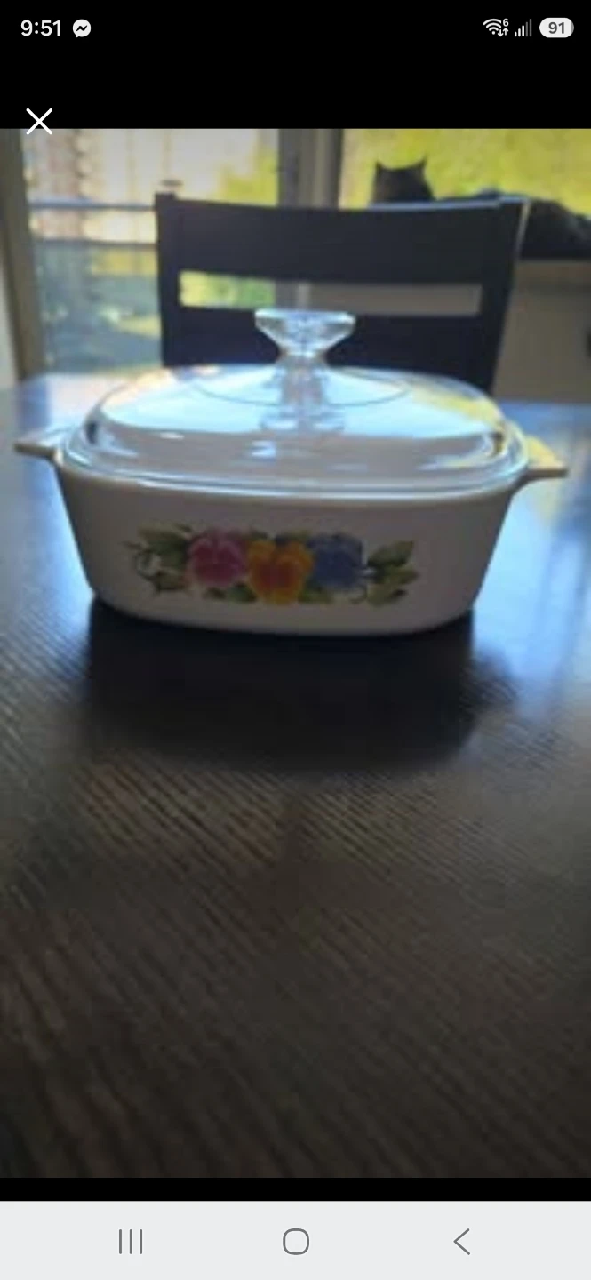 Vintage Corning Ware "Summer Blush" Casserole A-2-B 2L 8"x8"