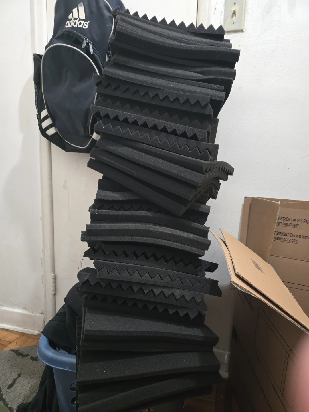 40 pcs. Stack of Black Acoustic Foam Panels
