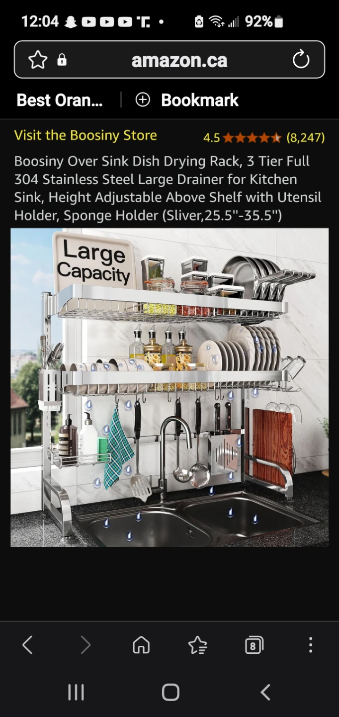 Boosiny Over Sink Dish Drying Rack - 3 Tier Stainless Steel - photo 4