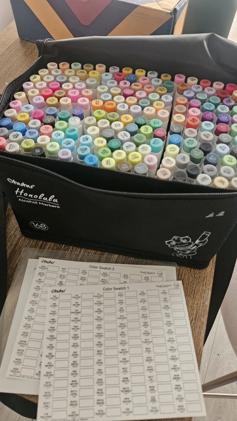 Ohuhu Honolala 168 Alcohol Markers Set with Case