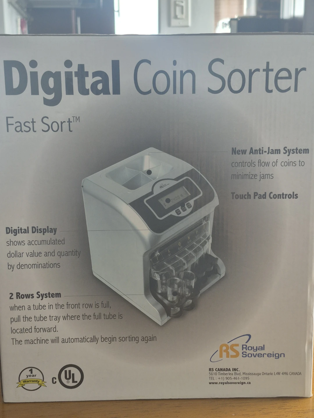 Royal Sovereign Digital Coin Sorter FS2D-CA-N