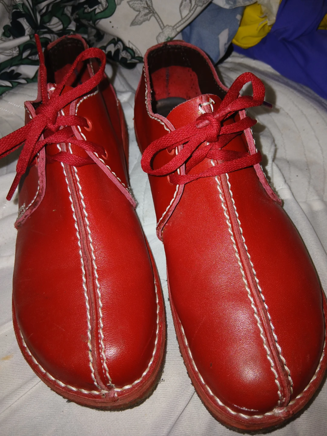 Clarks Red Leather Shoes