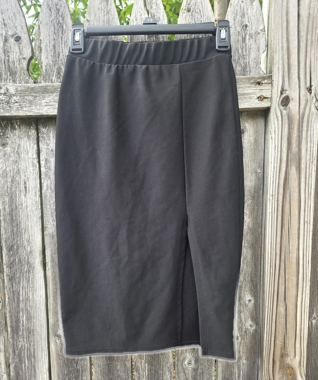 Charlotte Russe Black Pencil Skirt with Side Slit - Size S