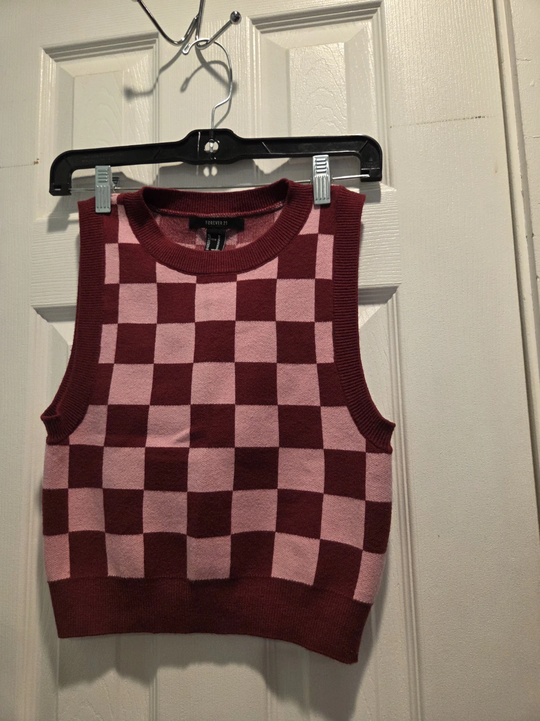 Forever 21 Checkerboard Knit Sweater Vest - Medium - photo 4