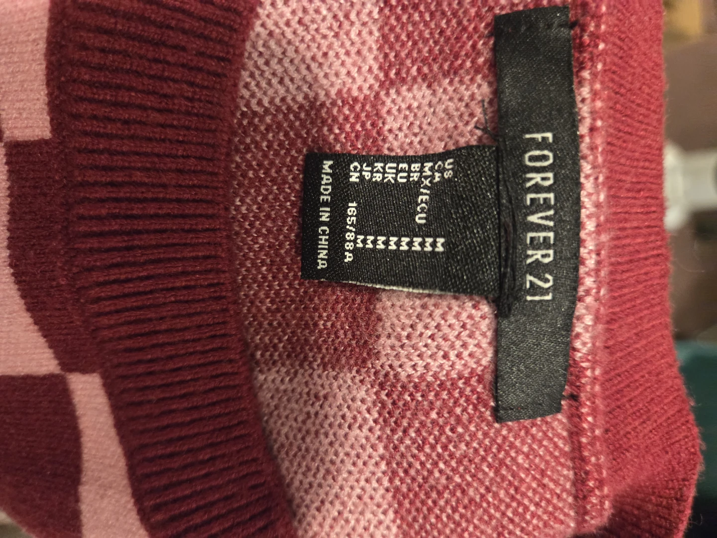 Forever 21 Checkerboard Knit Sweater Vest - Medium - photo 5