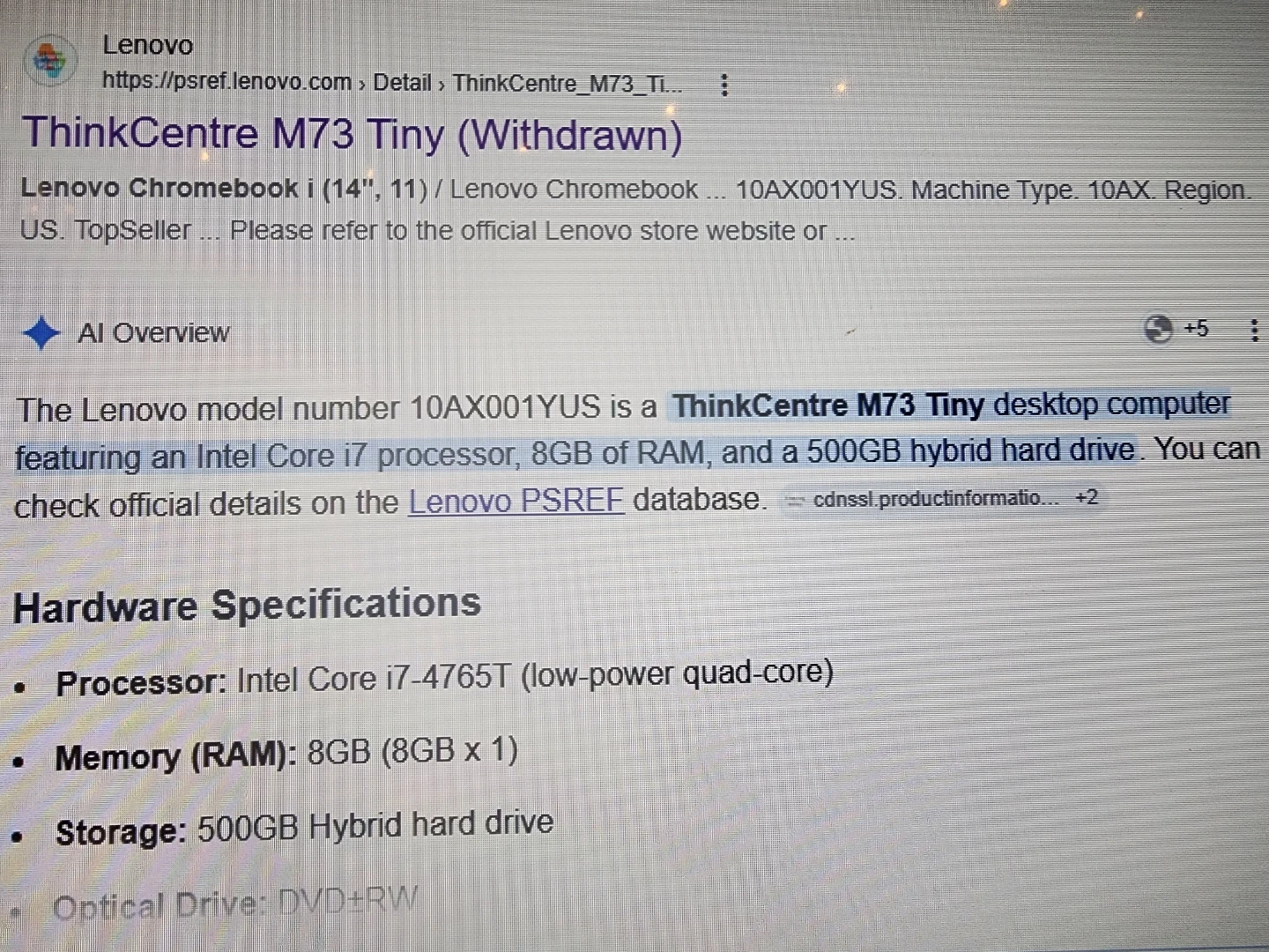 Lenovo ThinkCentre M73 Tiny Desktop - photo 5