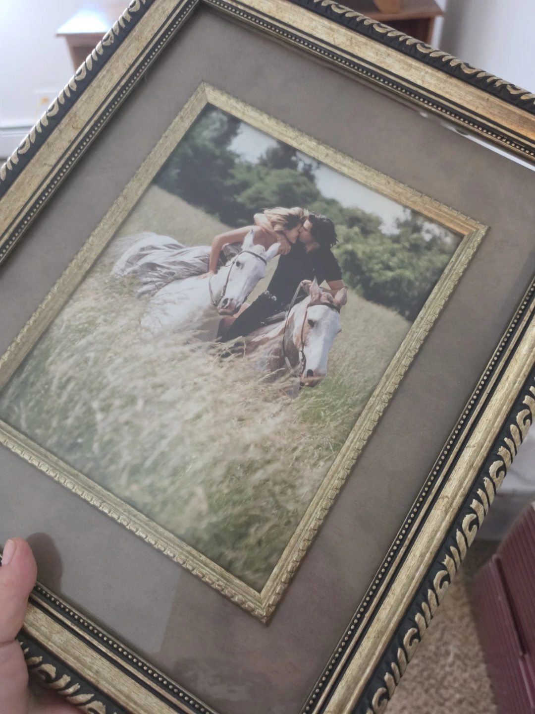 Framed Print of Couple on Horses - photo 2