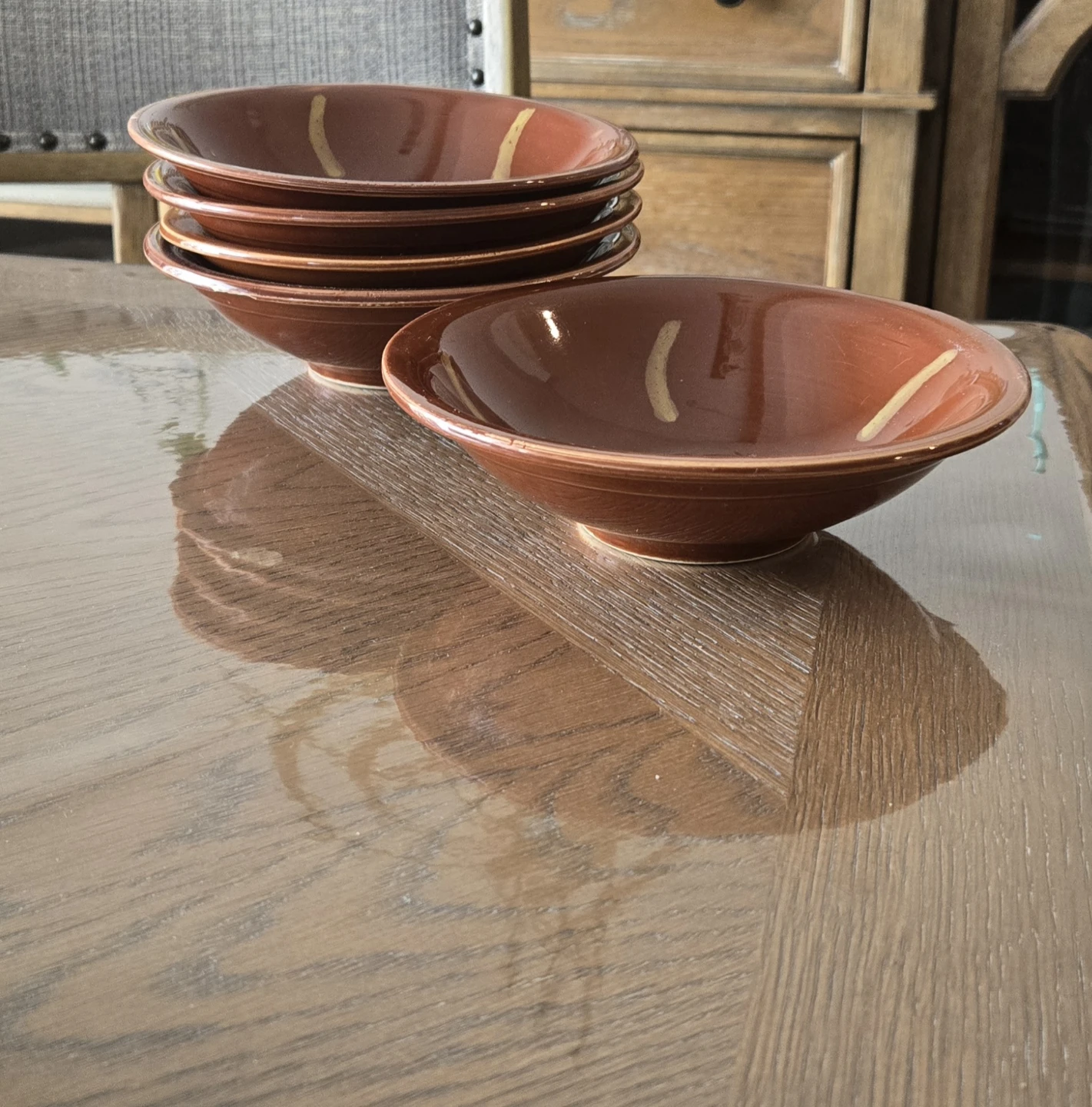 Set of 5 Brown Ceramic Bowls - photo 2