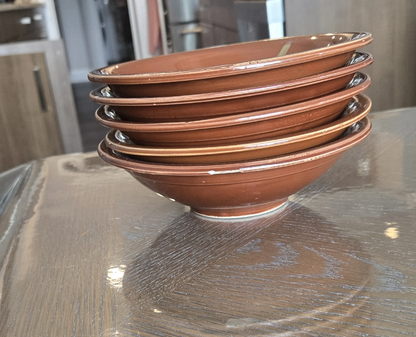 Set of 5 Brown Ceramic Bowls - photo 3