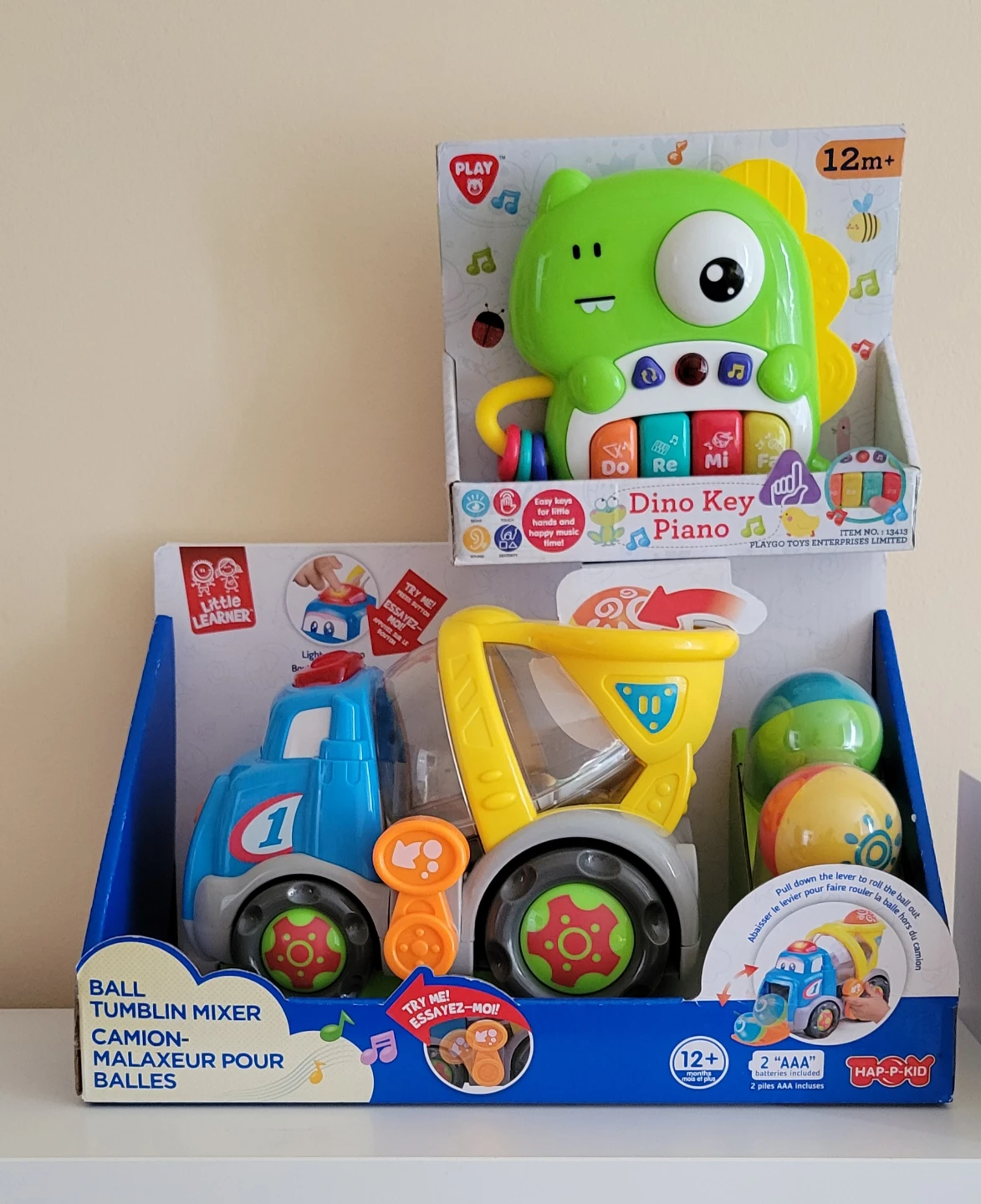 Ball tumbling mixer 12+ for little learner& Dino key piano