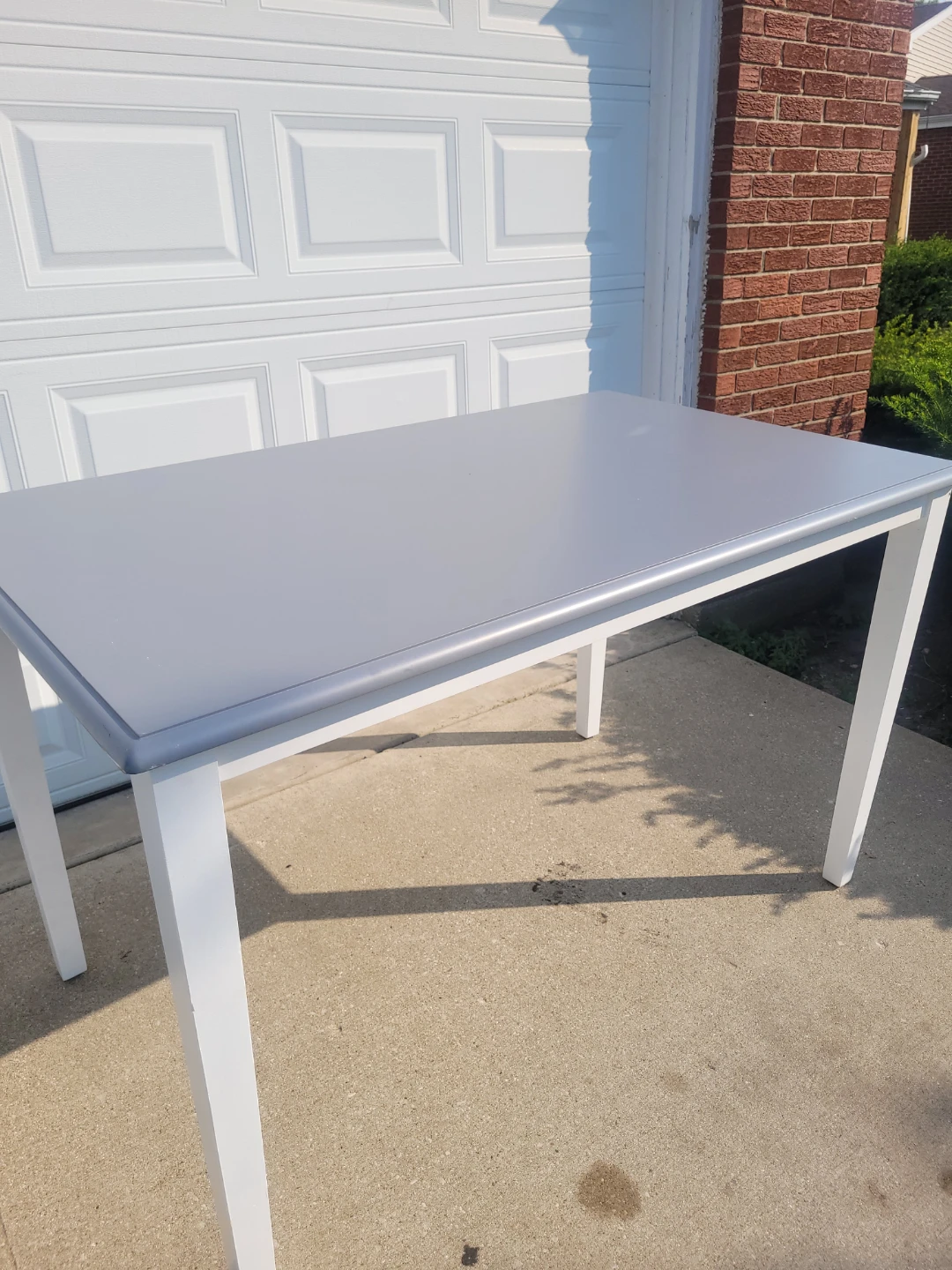 Gray and White Dining Table