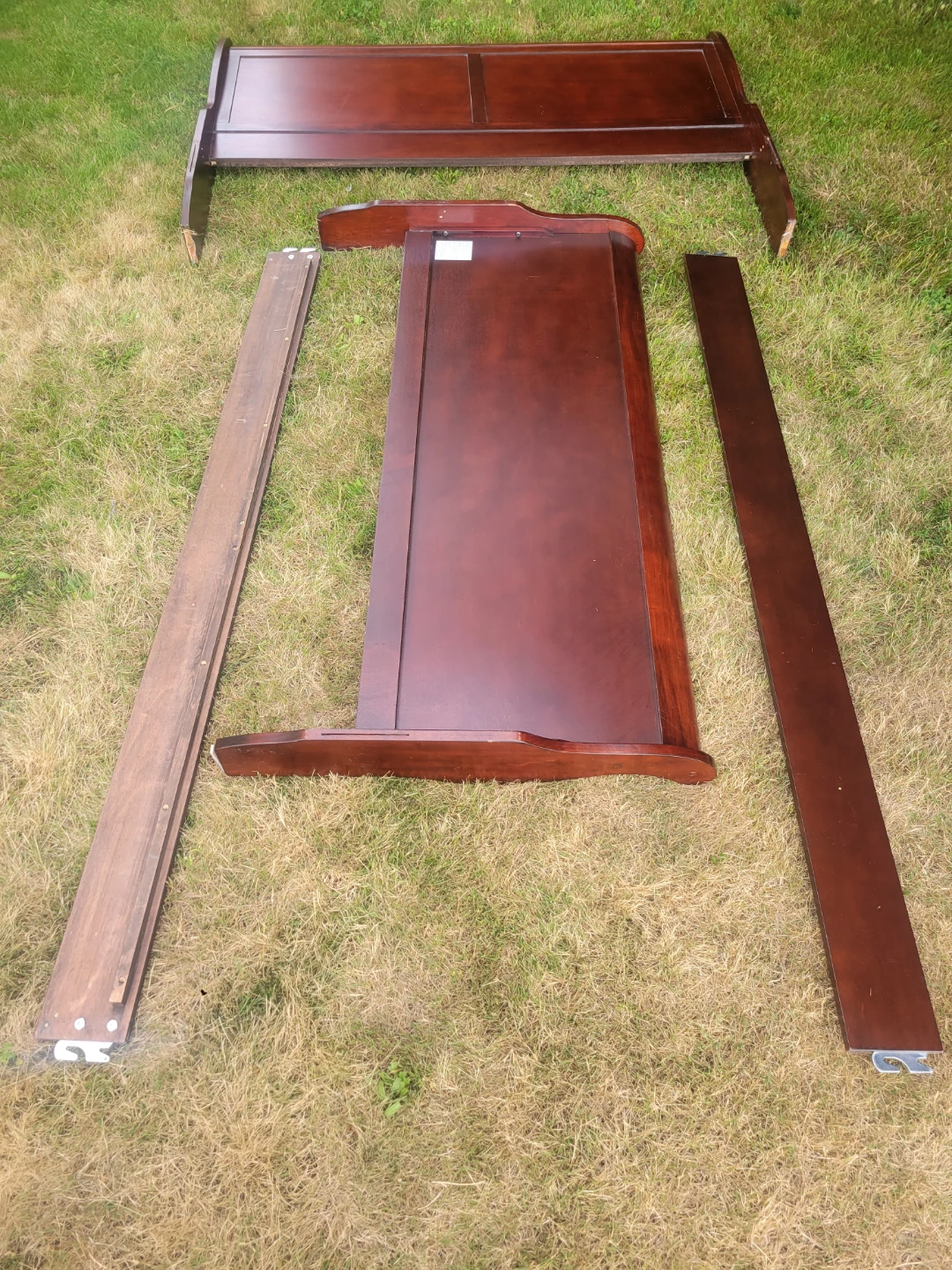 Queen Wooden Sleigh Bed Frame and Box - photo 4