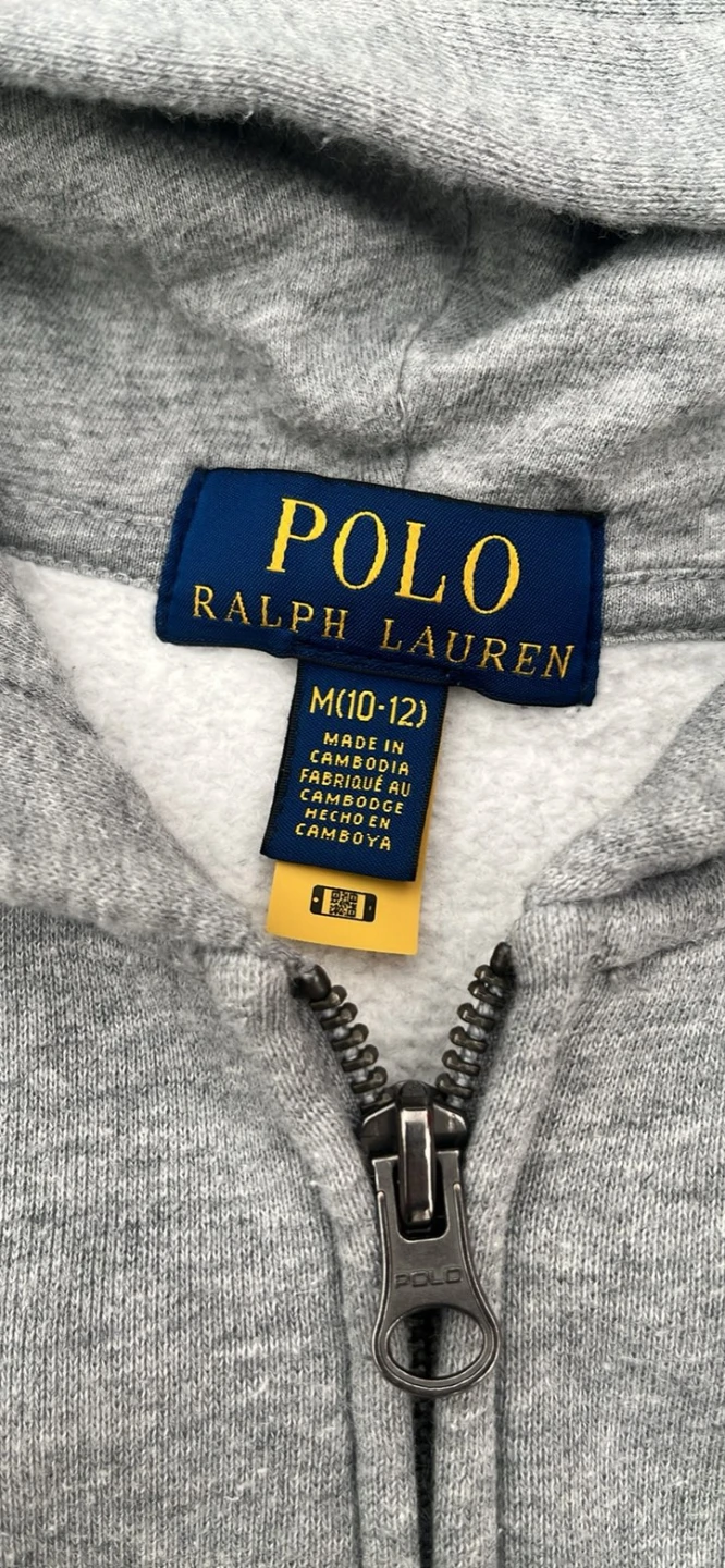 Polo Ralph Lauren Grey Zip-Up Hoodie - M (10-12) - photo 2