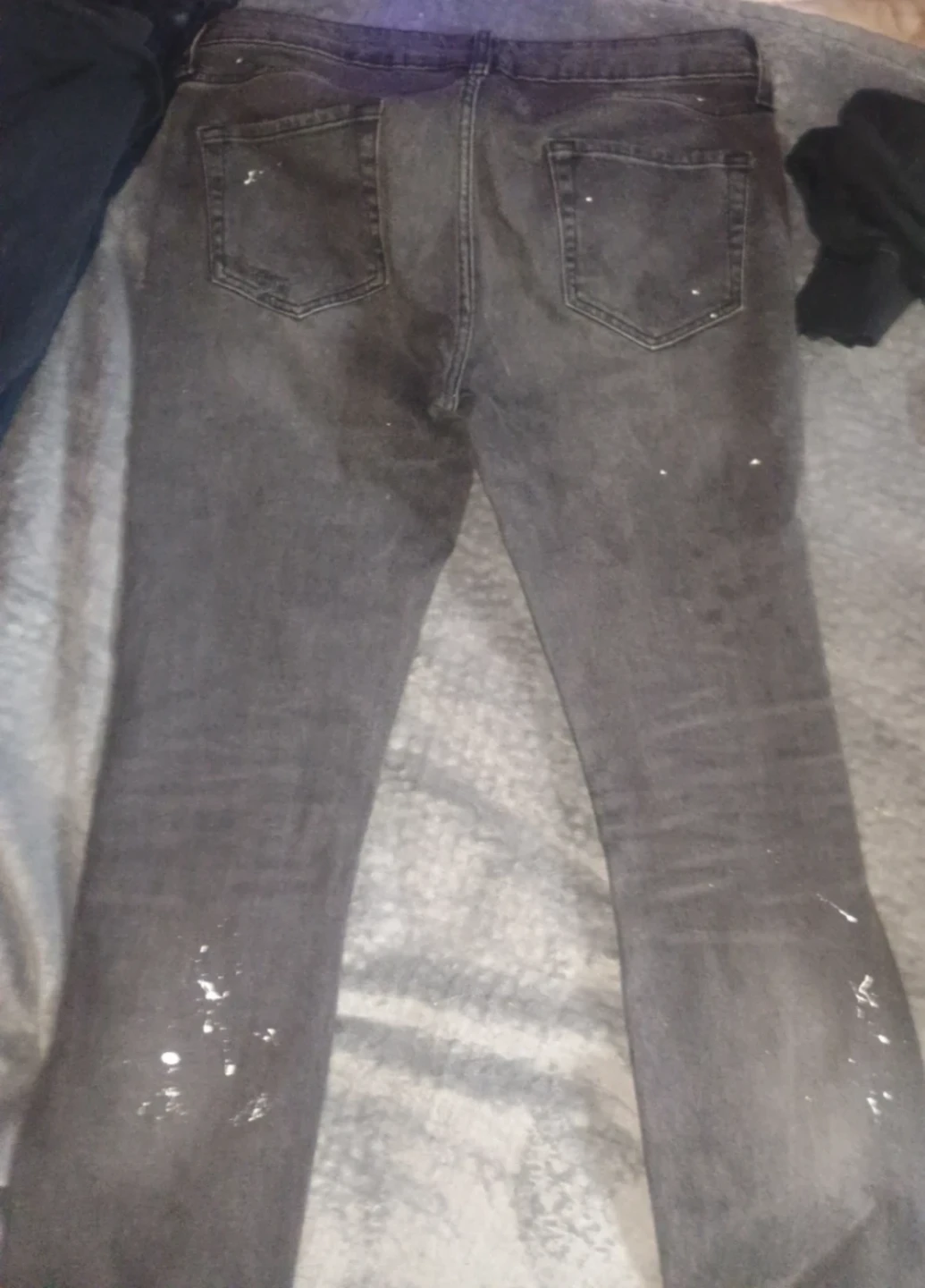 Distressed White Paint Splatter Jeans - photo 4