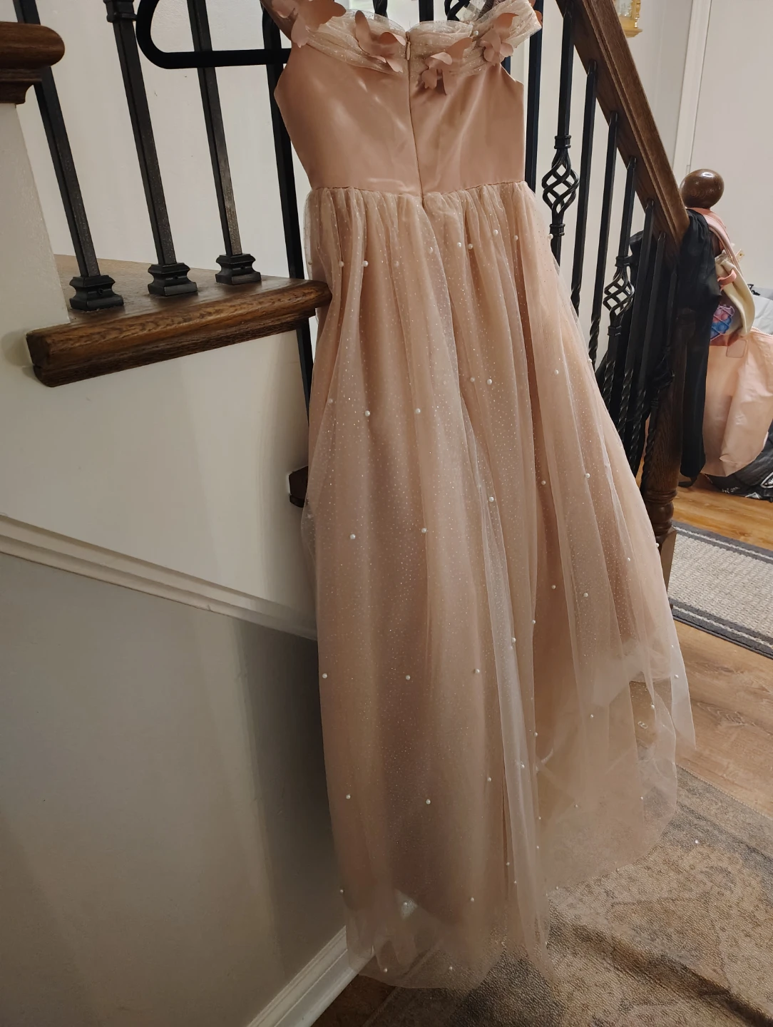 Rose Gold off the shoulder gown for little girl - photo 2