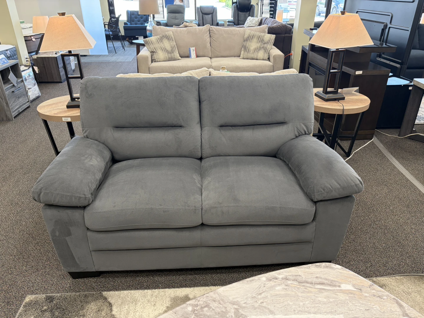 Grey Suede-like Sofa/Loveseat - photo 3