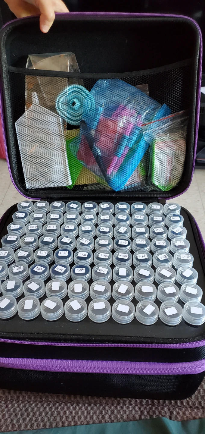 Diamond Painting Storage Case with 60 Jars