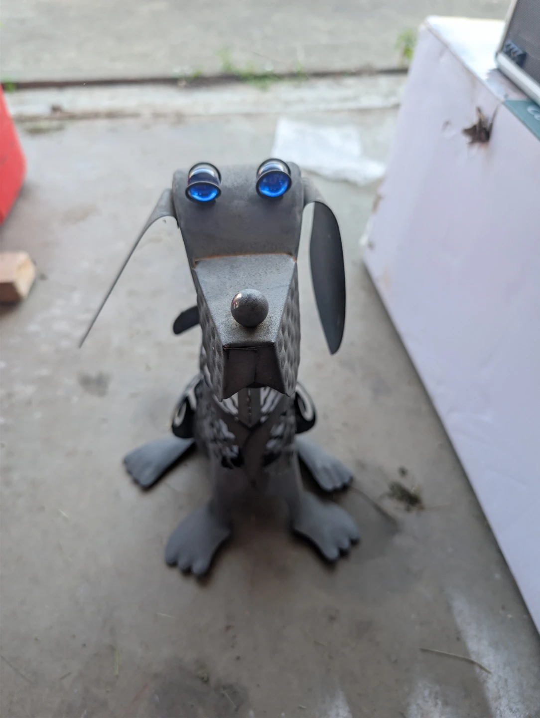Metal Dachshund Dog Sculpture