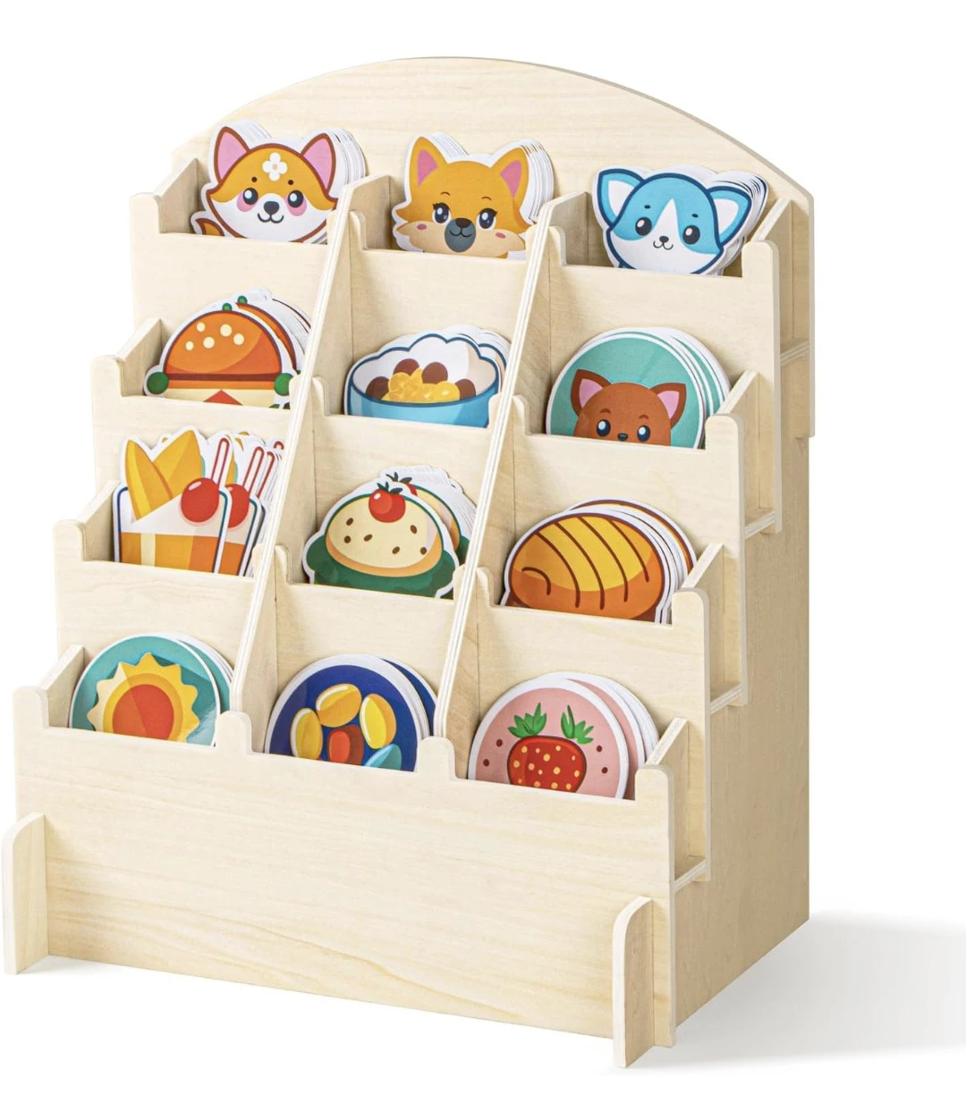 4 Tier Wooden Display Stand Beige